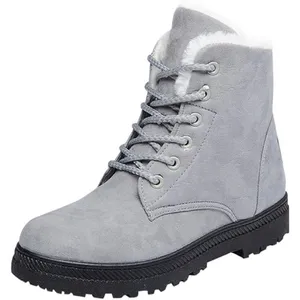 BRAND NEW ~ Women's Gray Ankle Boots Comfortable Lace Up Outdoor Booties Size 8 thumbnail 1