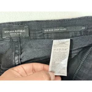 Banana Republic Luxe‎ Sculpt Jeans Women’s 27P Black Crop Flare Button Fly thumbnail 3