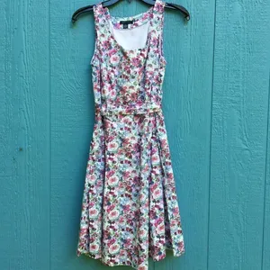 Tommy Hilfiger Belted Floral Sleeveless Dress Women’s Size 2 v6x thumbnail 5