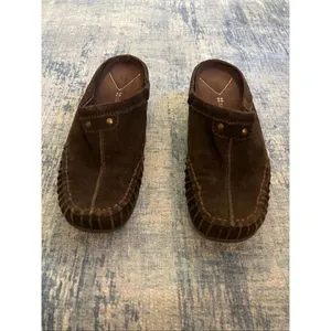Naturalizer Brown Suede Leather Keenan Mule Clogs Size 7 thumbnail 3