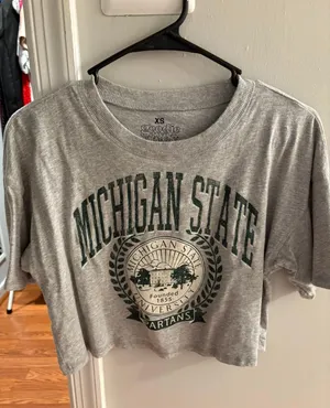 Aeropostale Michigan State Spartans MSU Crop Top thumbnail 1