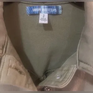Urban Outfitters Emma Stretch Denim Flared Jumpsuit in Olive Green Size Small thumbnail 9