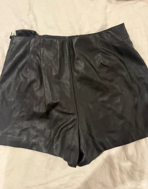 ZARA Black Leather Skirt Faux thumbnail 3