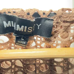 Miamisty Large Brown Crochet Boho Chic Cropped Fringed Cover Up Top Whimsigoth thumbnail 6