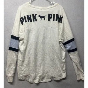 Y2K Victorias Secret PINK Pullover "PINK PINK" LOGO Sweatshirt Large Oversized thumbnail 3