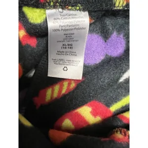 Halloween Candy Fleece Pajama Jogger Pants Black XL 16-18 Pumpkins Candy Corn thumbnail 6