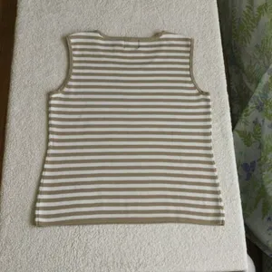 Nicaya Sleeveless Sweater Tank Tan & White - Sz Medium thumbnail 4