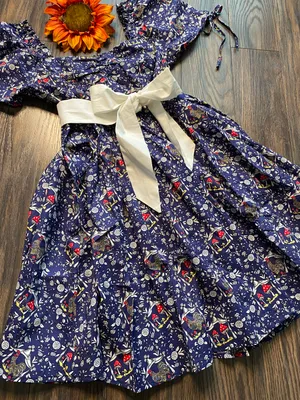 Unique Vintage NWT Retro Navy Mushroom and Rooster Dress LARGE thumbnail 3