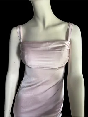 Satin Square Neckline Mini Dress Pink Size 4 NWT thumbnail 4