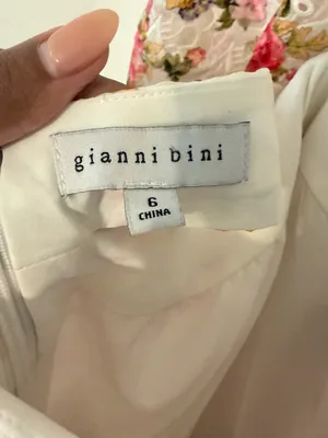 Gianni Bini Cream Floral Lace Maxi with Pink & Green Accents Size 6 thumbnail 6