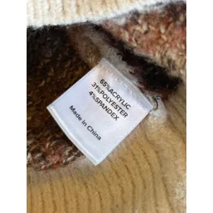 Evereve Womens Chevron Striped Knit Sweater Brown Cream‎ Small Zig Zag Crewneck thumbnail 7