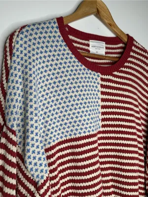 Soho & Stella New York American Flag Cropped Knit Sweater XL thumbnail 5
