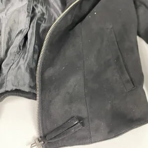 BKE Jacket Womens Small Black Faux Suede‎ Moto Quilted Shoulder Zip Biker thumbnail 5