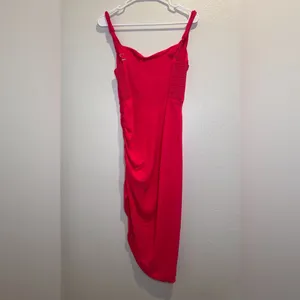 Amanda Uprichard Pink Cowl Neck Ruched‎ Asymmetrical Hem Dress Size S thumbnail 3