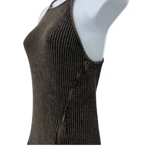 Free People FP One XS Katya Thermal Bodycon Mini Dress Brown Textured Ruched‎ thumbnail 5