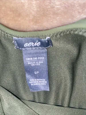 aerie Olive Green Scoop One-Piece Swimsuit thumbnail 2