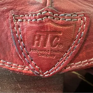 HTC Hollywood Trading Company Folded Cowboy Ankle Boots in Burgundy Sz 37 / 7 US thumbnail 14