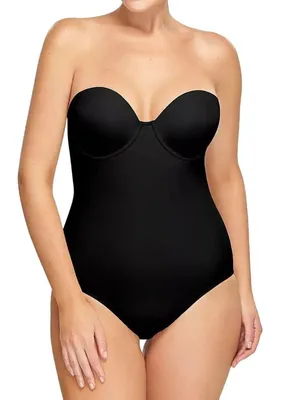 NWT Wacoal Womens Red Carpet Medium Control Strapless Shaping Bodysuit Black 38C thumbnail 1