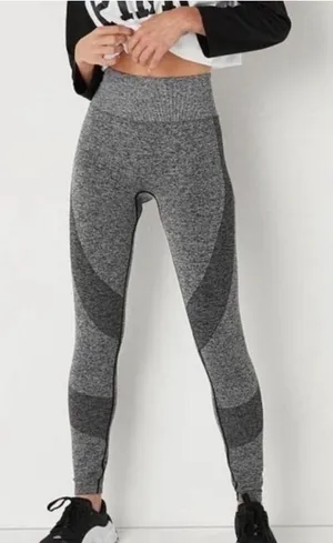 Victoria Secret PINK Sport Seamless‎ High Waist Contour Leggings Women L Gray thumbnail 1