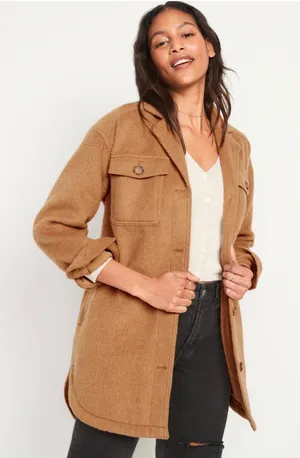 Old Navy Soft-Brushed Long Utility Shacket for Women thumbnail 1
