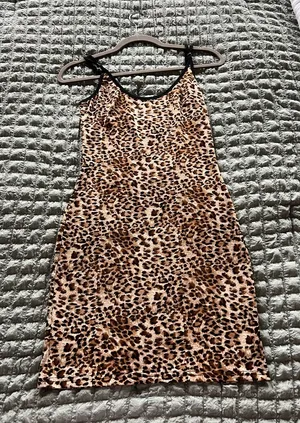 Amazon Leopard Print Mini Dress with Black Trim thumbnail 1