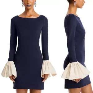 NWOT STAUD Hawthorne Dress in Navy Ivory Size Small thumbnail 3