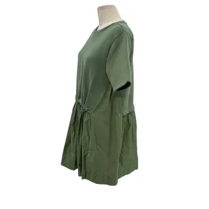 Anthropologie Pilcro Sweatshirt Twofer Mini‎ Dress Short-Sleeve Moss Green Small thumbnail 7