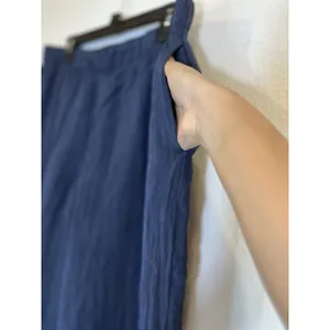 Abercrombie & Fitch Women’s Size Large Navy Dress Pants Wide Leg Pockets thumbnail 6