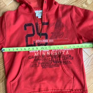 Artisan distressed Castle Danger Red Hoodie size small thumbnail 4