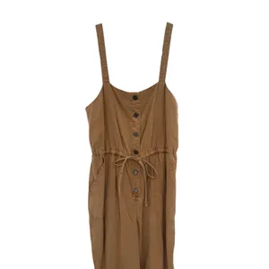 Alice + Olivia Tiana Button‎ Front Jumpsuit Tan Utility Cargo Tie Waist Size 8 thumbnail 4