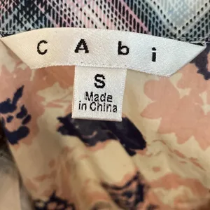 CAbi #233 Festival Button Down Shirt Mixed Plaid‎ Floral Small Blue Pink Artsy thumbnail 13