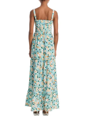 Agua Bendita Womens Lucery Green Floral Print Long Maxi Dress vacation M $380 thumbnail 2