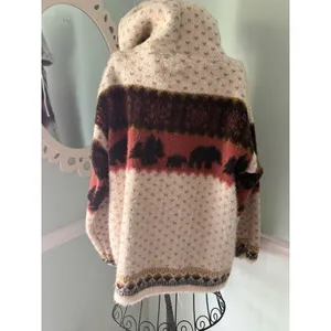 Vtg Earth Ragz Wool Southwest Hooded‎ Jacket Medium Forest thumbnail 6