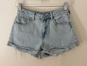 pacsun light wash denim mom shorts thumbnail 1