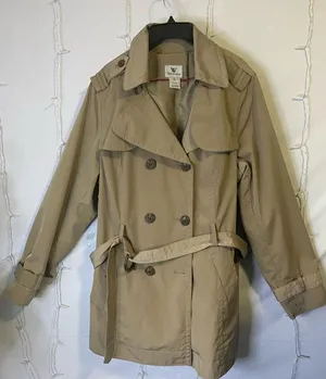 omen's Tan Trench Coat Size 2X thumbnail 1