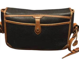 Vintage Dooney & Bourke Black and Brown Leather Bag Equestrian Crossbody thumbnail 2