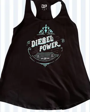 Ariat Diesel Black Tank Top w Turquoise Blue Graphic Logo LG thumbnail 1