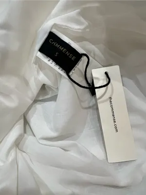 Commense Amber Detail Cami Midi Dress White Linen Blend Side Cutout Size S NWT thumbnail 7