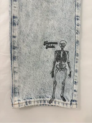 PacSun los angeles graphic jeans acid wash Skelton dreamland 28 thumbnail 10