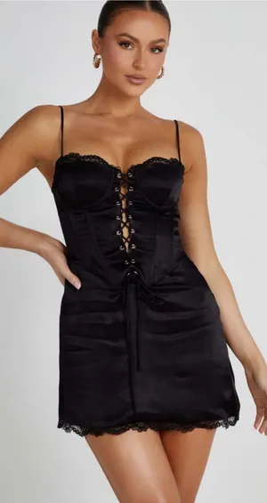 MESHKI Kalila Corset Mini Dress Black Size Small thumbnail 1
