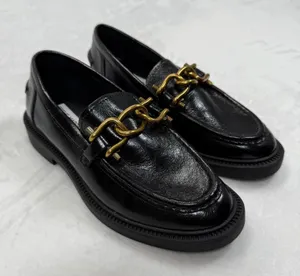 Steve Madden Loafer‎ Black Chain Accent Lug Sole Comfortable Shoes 6.5 thumbnail 1