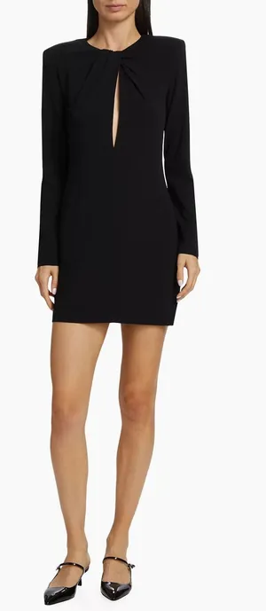 Anine Bing Amaya Black Keyhole Mini Dress Long Sleeve Women’s L thumbnail 1