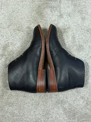 Nisolo Isa Chukka Boots Leather Oxford Block Heels in Black 7.5 thumbnail 11
