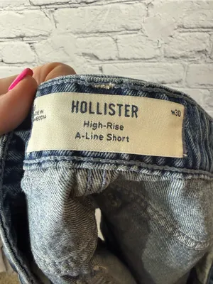 Hollister Blue Denim Women's Embroidered Shorts size 10 thumbnail 7