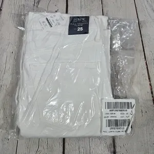 J Crew‎ Full Length Flare Jeans White Signature Stretch Size 25 thumbnail 13