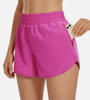 CRZ YOGA Feathery-Fit Hot Pink Athletic Running Shorts thumbnail 1