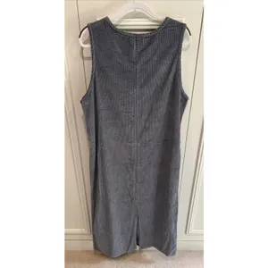 Northern Isles Wide‎ Wale Corduroy Sleeveless Maxi Dress Gray Modest Minimalist thumbnail 3