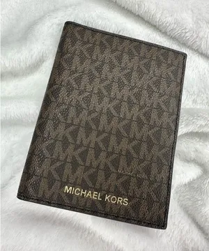 Michael Kors Passport Holder Unisex One Size Brown Logo Canvas Leather Travel thumbnail 1