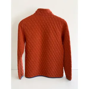 Orvis Womens XS Burnt Orange Quilted Snap Neck Pullover Sweatshirt Mock Neck thumbnail 2