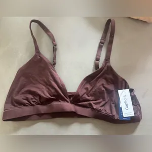 NWT Gap Body Women's Super Stretch Triangle Pullover Bralette Bra Brown Medium‎ thumbnail 3